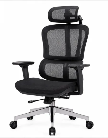Spine ergonomic office chair with 4D headrest and high-back mesh