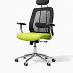 green mesh office chair smart seat fixed arms ergonomic chair