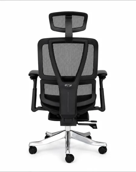 VIP ergonomic office chair with 3D headrest and integrated footrest