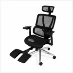 VIP ergonomic office chair with 3D headrest and integrated footrest