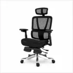 VIP ergonomic office chair with 3D headrest and integrated footrest