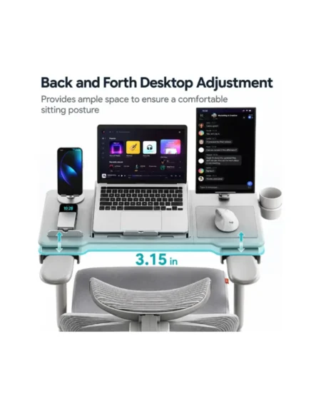 Arkan SNAPDESK مكتب لابتوب يُركّب على أي كرسي – رمادي